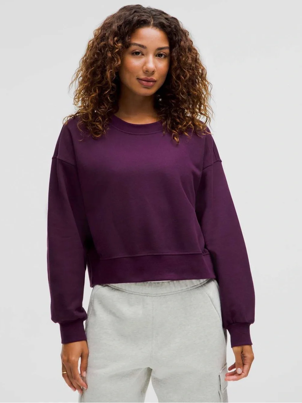 Lululemon Perfectly Oversized Cropped Crew Dramatic Magenta 10